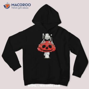 cottagecore skeleton frog skull mushroom goth halloween shirt scary skull hoodie