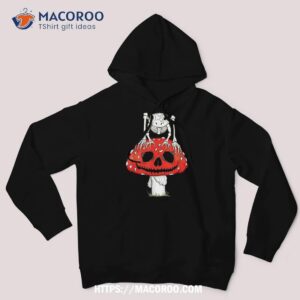 cottagecore skeleton frog skull mushroom goth halloween shirt sugar skull pumpkin hoodie
