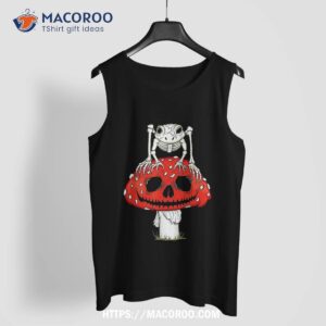 cottagecore skeleton frog skull mushroom goth halloween shirt sugar skull pumpkin tank top