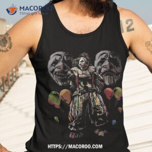 creepy evil clown balloons horror scary halloween costume shirt tank top 3