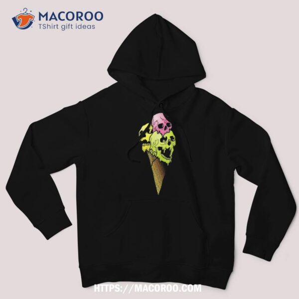 Creepy Skulls Icecream Horror Colorful Halloween Design Shirt, Skull Pumpkin