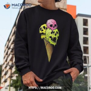 creepy skulls icecream horror colorful halloween design shirt skull pumpkin sweatshirt