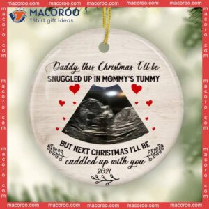 Custom Baby Ultrasound Photo Ornament, Pregnancy Announcement, New Dad Gift, Keepsake Christmas Ornament