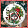 Custom Be Joyful White Circle Ceramic Ornament, Cat Tree Ornaments