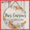 Custom Door Hanger, Last Name Sign, Vintage Flower Hanger,teacher Classroom Decor, Teacher Sign