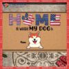 Custom Doormat, Gifts For Dog Lovers, Home Is Where My Dogs Are American Flag Front Door Mat