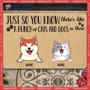 Custom Doormat, Gifts For Pet Lovers, Just So You Know There’s Like A Bunch Of Cats And Dogs In There