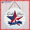 Custom Independence Day Door Sign,god Bless American Star Rustic Wood Sign, 4th Of July Patriotic Wall Hanging Sign For Kitchen Decor