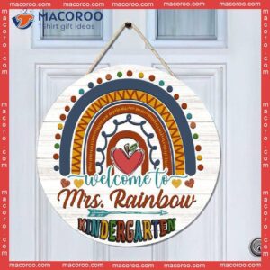 Custom Rainbow Kindergarten Door Sign – Teacher Sign, Welcome Gift, Classroom