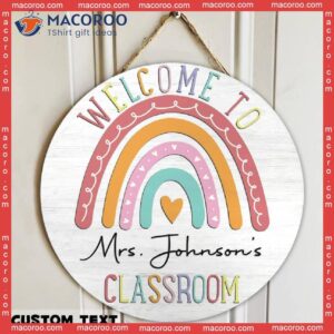 Custom Teacher Sign, Gift, Rainbow Name Sign For Door, Back To School, Classroom Door Sign,teacher