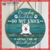 Custom Wooden Sign, Gifts For Dog Lovers, Crazy Lives Here Do Not Knock It Will Bark Shit Get Real