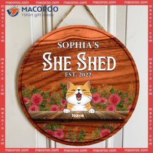 Custom Wooden Signs, Gifts For Pet Lovers, She Shed Guys By Invitation Only Flower Vintage Signs