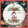 Custom Xmas Dog Light Wooden Circle Ceramic Ornament, Personalized Dog Ornaments