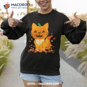 cute cat face jack o lantern pumpkin halloween autumn fall shirt halloween wedding favours sweatshirt
