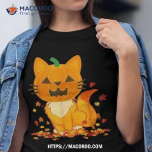 Cute Cat Face Jack O Lantern Pumpkin Halloween Autumn Fall Shirt, Halloween Wedding Favours