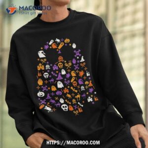 cute ghost costume skulls pattern funny halloween shirt skeleton head sweatshirt