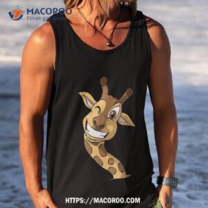 cute giraffe face animal africa zoo head shirt tank top