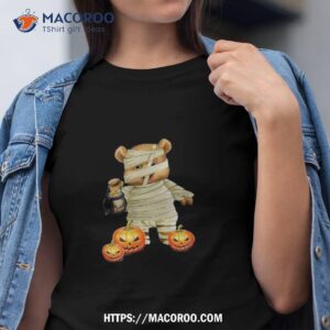 cute halloween pumpkin funny mummy bear shirt tshirt