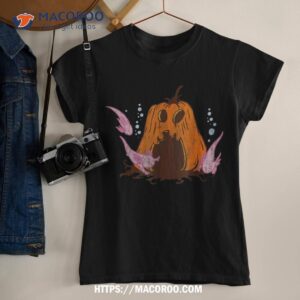 cute halloween three axolotl in scary pumpkin shirt tshirt