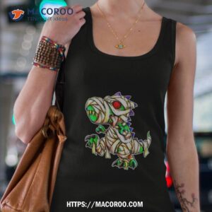 cute mummified trex halloween shirt tank top 4