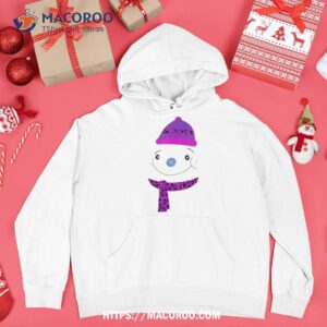 cute snowwoman purple leopard fun winter snow shirt snowmen gift hoodie