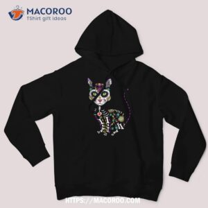 cute sugar skull mexican cat halloween day of the dead shirt halloween skull hoodie