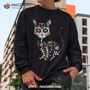 cute sugar skull mexican cat halloween day of the dead shirt skull pumpkin sweatshirt