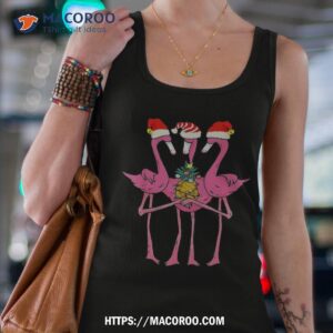 cute tropical flamingos and pineapple christmas in july shirt tank top 4