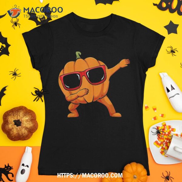 Dabbing Pumpkin Lazy Halloween Costume Funny Jack O Lantern Shirt