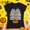 Dad Skeleton Rib Cage Shirts For , Skull Halloween Burger Shirt, Halloween Skull
