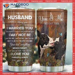 Dairy Cattle Couple Husband Stainless Steel Tumbler