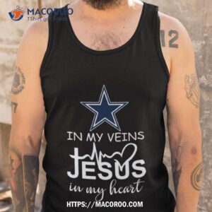 dallas cowboys logo 2023 in my veins jesus in my hearshirt tank top