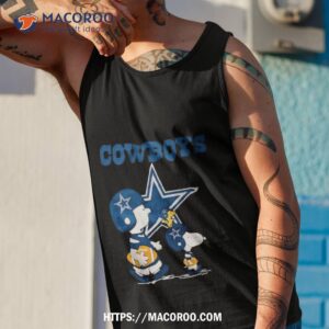 dallas cowboys peanuts snoopy charlie brown and woodstock shirt tank top 1