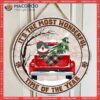 Dark Old Wooden, Cat Mom Gifts,it’s The Most Wonderful Time Of Year, Personalized Christmas Door Sign , Red Truck