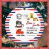 Dear Santa, Cats Envelope Circle Ceramic Ornament, Cat Ornaments For Christmas Tree