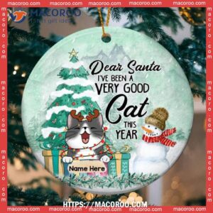 Dear Santa We’ve Been Very Good Cats This Year, Grey Cat Ornaments