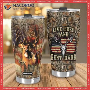 deer hunting american flag stainless steel tumbler 2