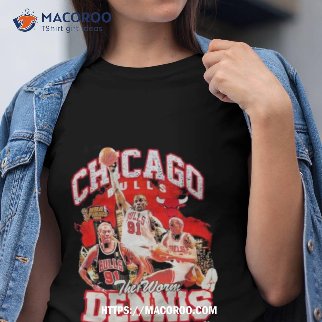 Dennis Rodman Chicago Bulls Mitchell & Ness Hardwood Classics Bling Concert  Player T-Shirt - Black