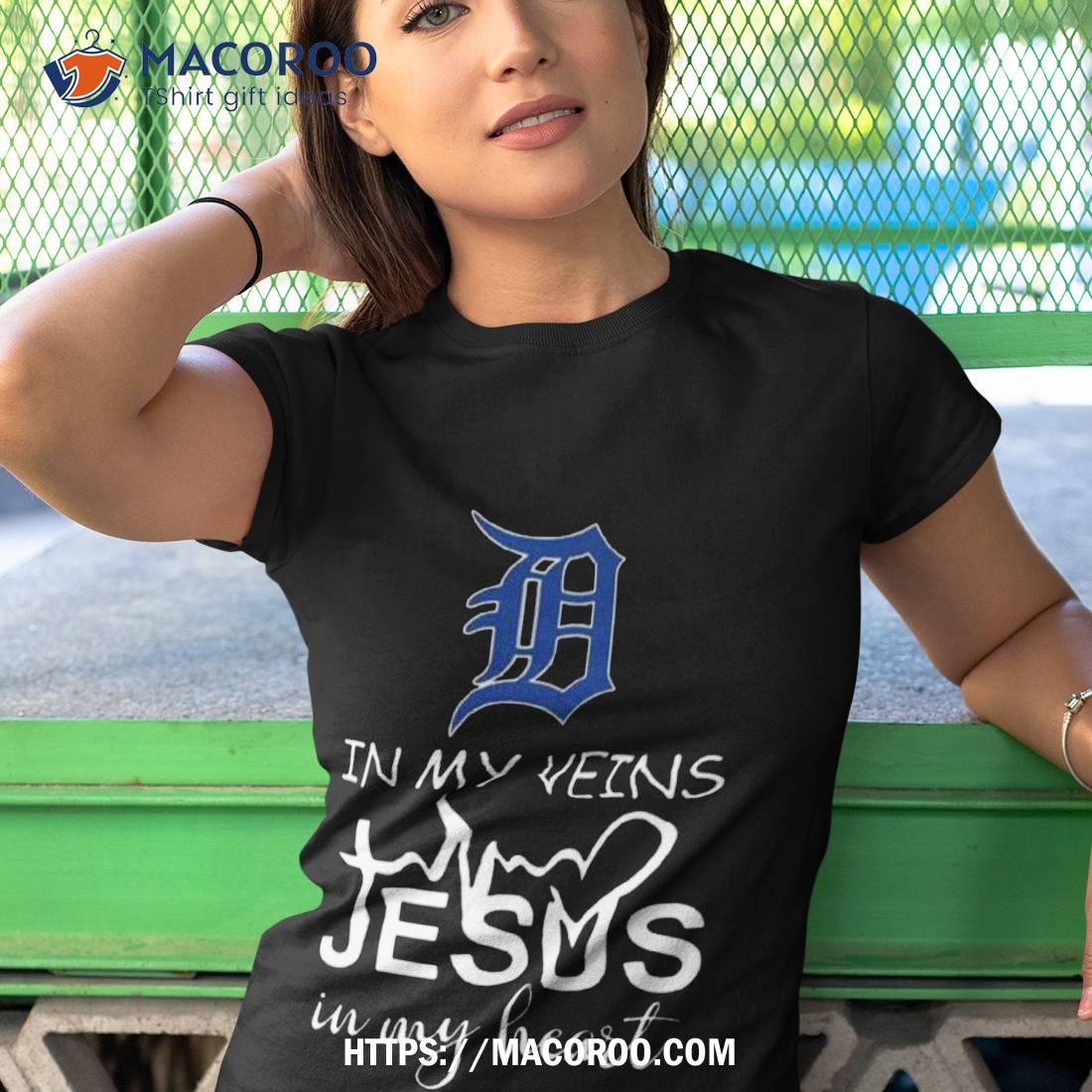 Detroit Tigers Womens Bold Statement Navy Scoop Neck T-Shirt