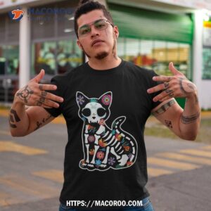 Dia De Los Muertos Shirts, Scary Sugar Cat Skull Halloween Shirt, Skeleton Masks