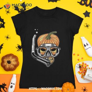 diving mask skull pumpkin this is mydiving halloween costume shirt spooky scary skeletons tshirt 1