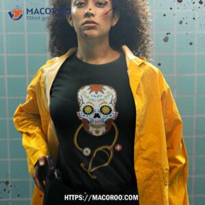 doctor nurse costume sugar skull dia de muertos halloween shirt halloween skull tshirt 2