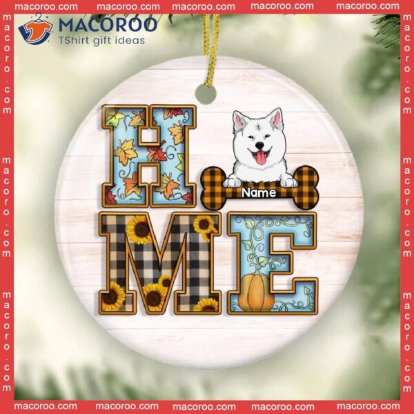 Dog Lovers Gift, Peeking Ornament, Fall Home Decor, Ceramic Hanging Decoration,personalized Keepsake