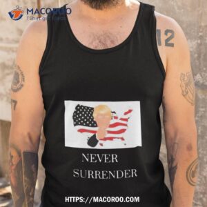 donald trump mugshot never surrender america map art design shirt tank top
