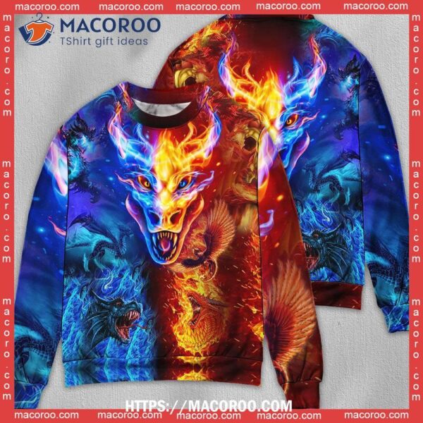 Dragon Love Life Amazing Mens Christmas Sweatshirt