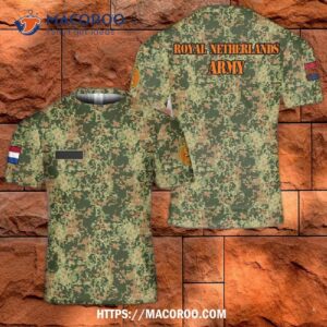 Dutch Royal Netherlands Army Fractal Pattern (nfp) Woodland Camo 3D T-Shirt
