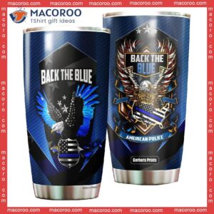 eagle back the blue american police stainless steel tumbler 0