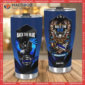eagle back the blue american police stainless steel tumbler 3