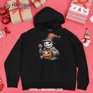 eerie chilling snowman embracing halloween pumpkins spooky shirt snowman christmas gifts hoodie