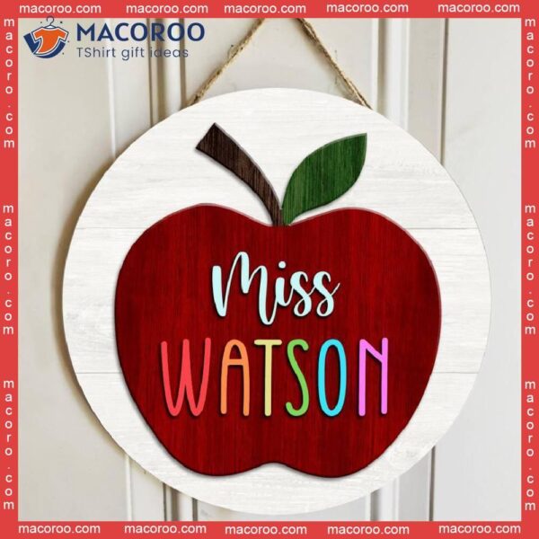 End Of Year Teacher Gifts,personalized Apple Door Signs, Appreciation Gifts